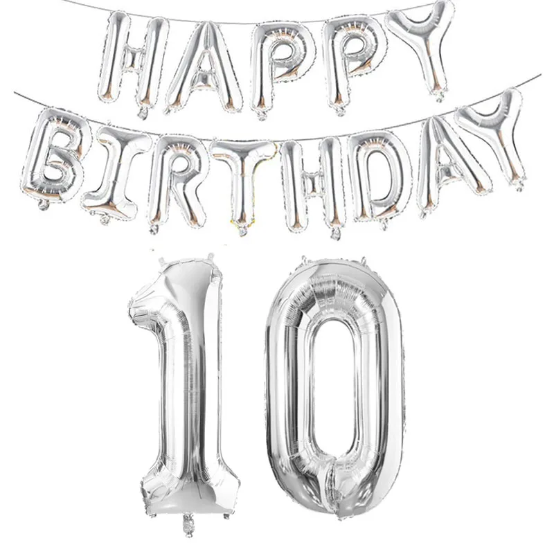 

Серебряные фольгированные шары с цифрами Yaobener 32 дюйма для дня рождения
