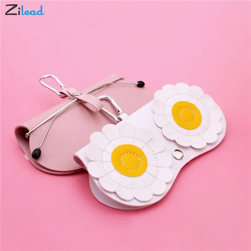 

Zilead Cute Sunglasses Bag Portable Children&Adult Glasses Bag Keychain Glasses Case Flower Heart PU Eyewear Storage Bag Gafas