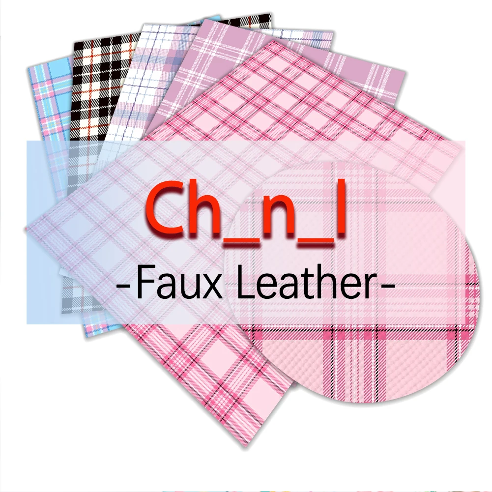 

22x30cm LOGO Pattern Faux Leather Printed for Crafts Synthetic Leather Hairbow Accessory Decoration