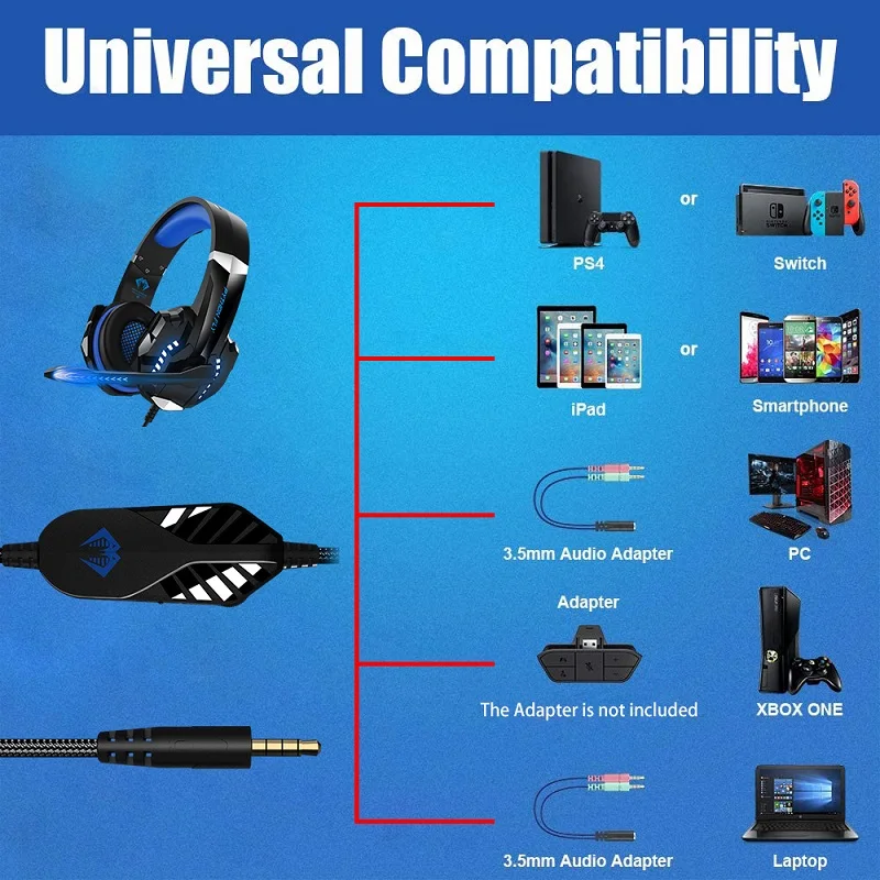 Игровая гарнитура геймер проводные наушники гарнитуры светодиодный светильник