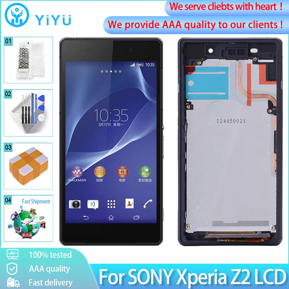 Оригинальный ЖК экран 5 2 дюйма для SONY Xperia Z2 D6502 D6503 D6543 L50W D6502D дисплей с сенсорным