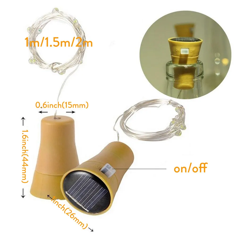 20 светодиодный гирлянда в форме винной бутылки на солнечной батарее светильник s