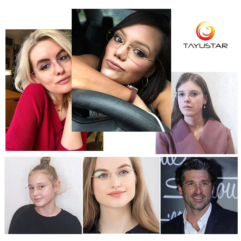 Оправа очков из титанового сплава очки без оправы для мужчин и женщин коррекции