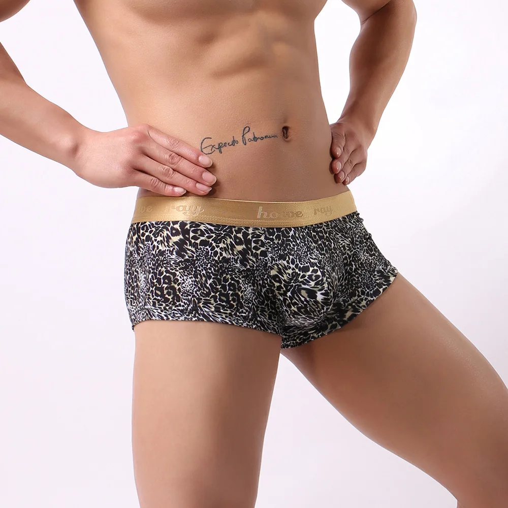 Трусы-боксеры мужские с леопардовым принтом дышащие | Мужская одежда