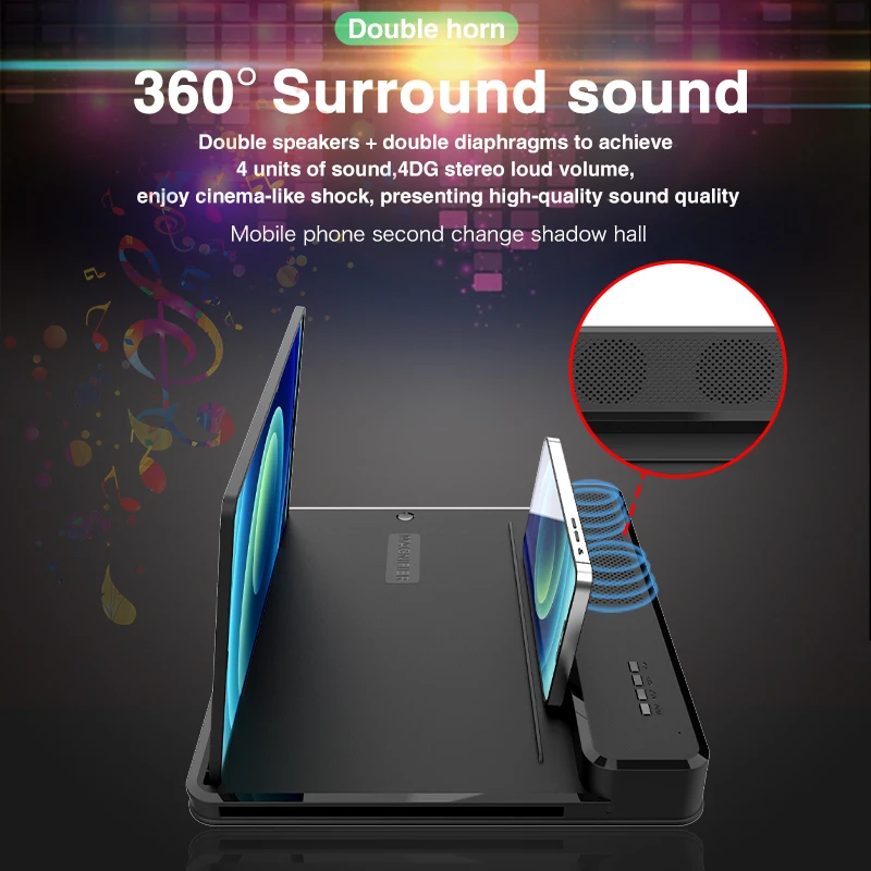 14 inch 10d mobile phone screen magnifier hd video amplifier stand bracket with movie game magnifying folding phone desk holder free global shipping