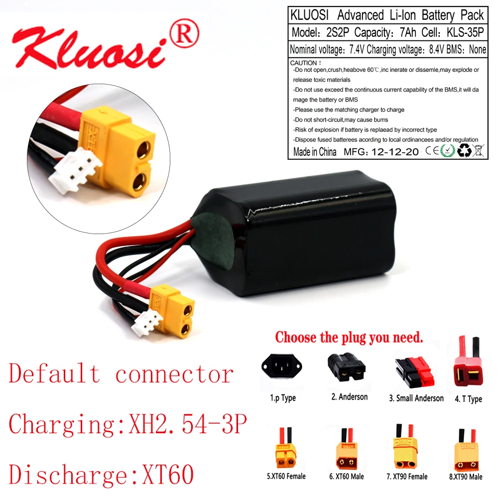 KLUOSI 2S2P 7 4 V 7Ah высокое Ёмкость Бла (беспилотный летательный аппарат Перезаряжаемые