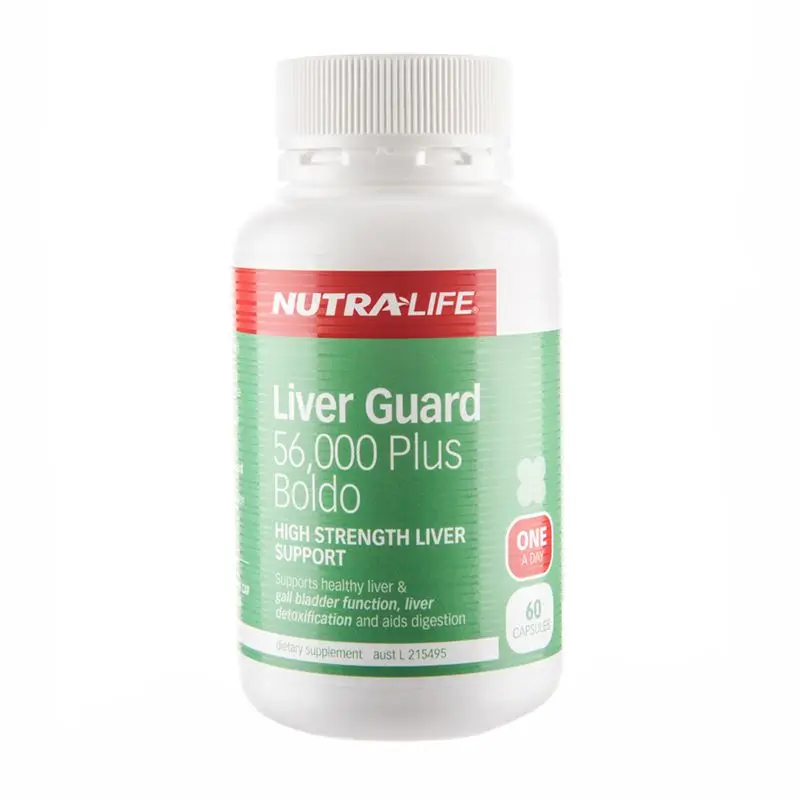 Nutra Life печень охрана детоксикации 56000 мг + Boldo 60 капсул высокопрочная Gall функция