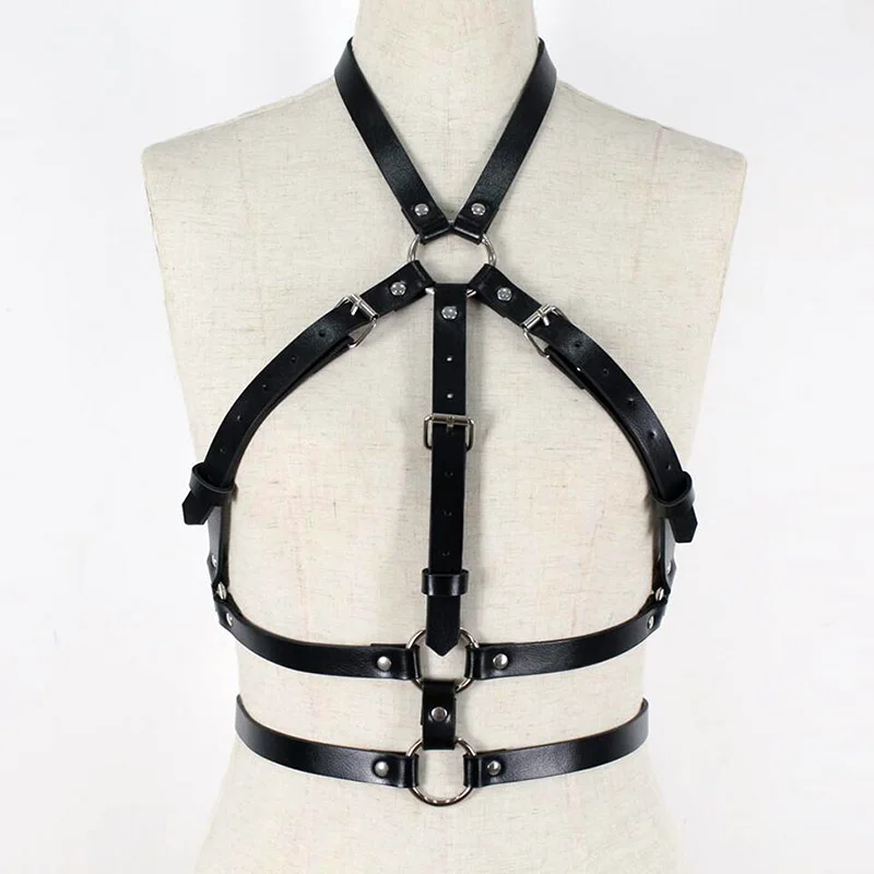 Модные женские кроп Верхние чулки бюстгальтер для бондажа Goth Punk бандаж ног