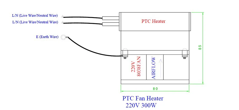 Промышленных PTC нагреватель вентилятора 700 Вт~ 1000 Вт 220 В AC инкубатор