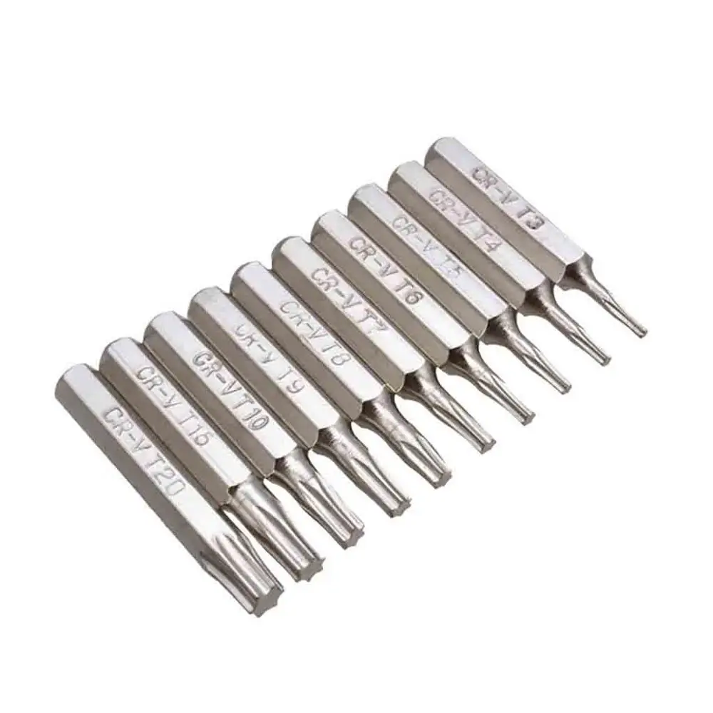 10pcs/set Insert Screwdriver Bit Set 1/4 Inch Hex Shank 28mm Long Torx Hand Tool Screw Head CD | Инструменты