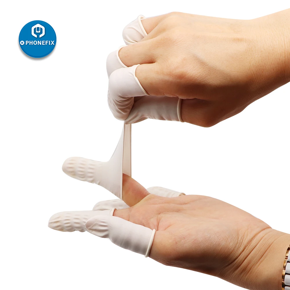 Одноразовые Белые латексные резиновые напальчники для электронных печатных