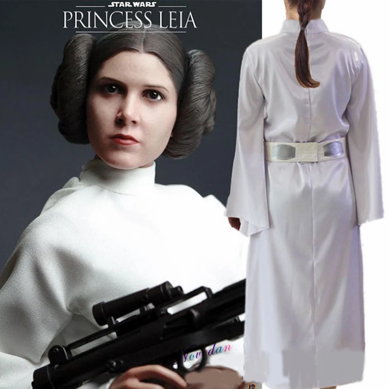 Princess Leia Slave Cosplay Costume White Long Dress Robe Gown Sets Purim Carnival Party Halloween For Women | Тематическая одежда