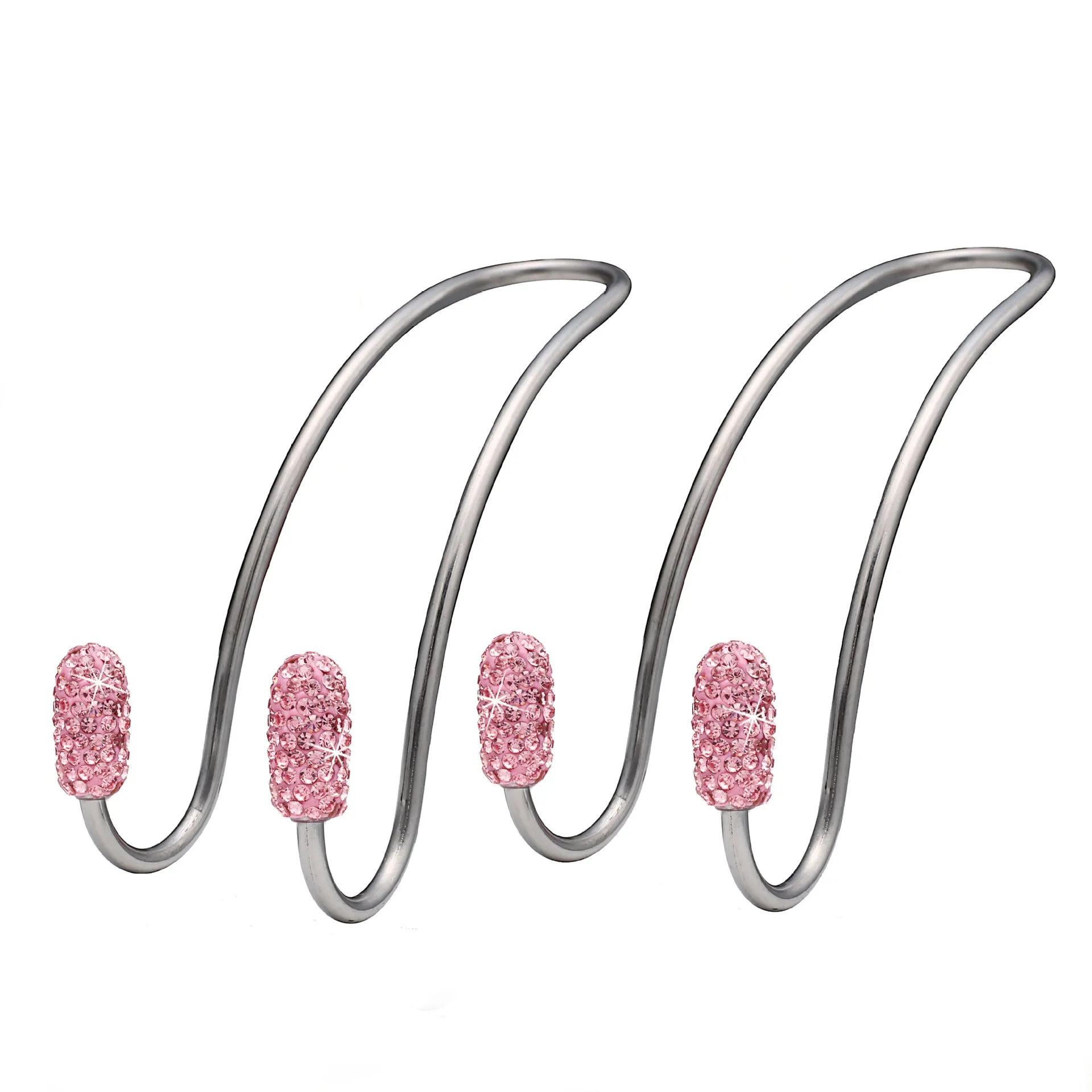 

2Pcs Diamond-Studded Car Stainless Steel Hook Multi-Function Car Seat Storage Hook Car Seat Crystal Hook Car Supplies