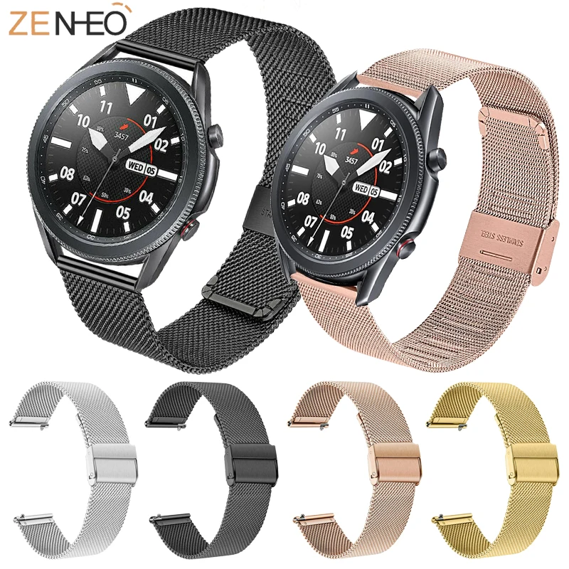 

Ремешок «Миланская петля» для Samsung Galaxy watch 3 45 мм 41 мм/Active 2 46 мм/42 мм Gear S3 Frontier 20 мм 22 мм, ремешок для Huawei GT/2/2e band