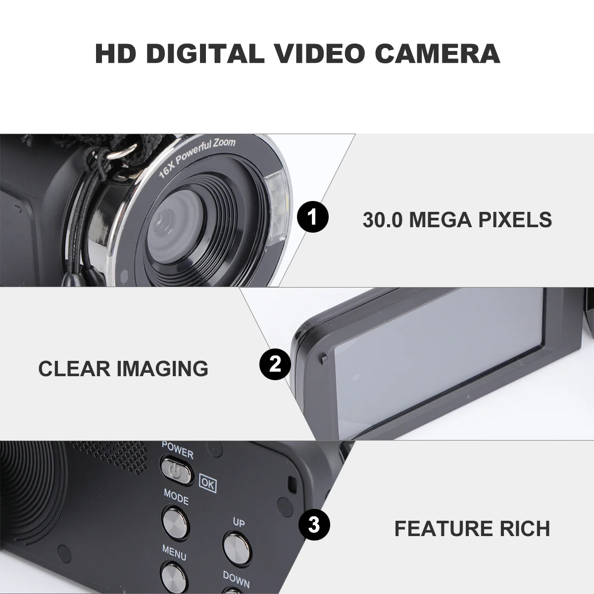 Цифровая ручная камера видеокамера Kimire записывающее устройство 1080P 30 MP 16X мощный