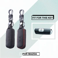 leather key cover for mazda 2 3 6 axela atenza cx 5 cx5 cx 7 cx 9 remote holder fob shell 2 buttons