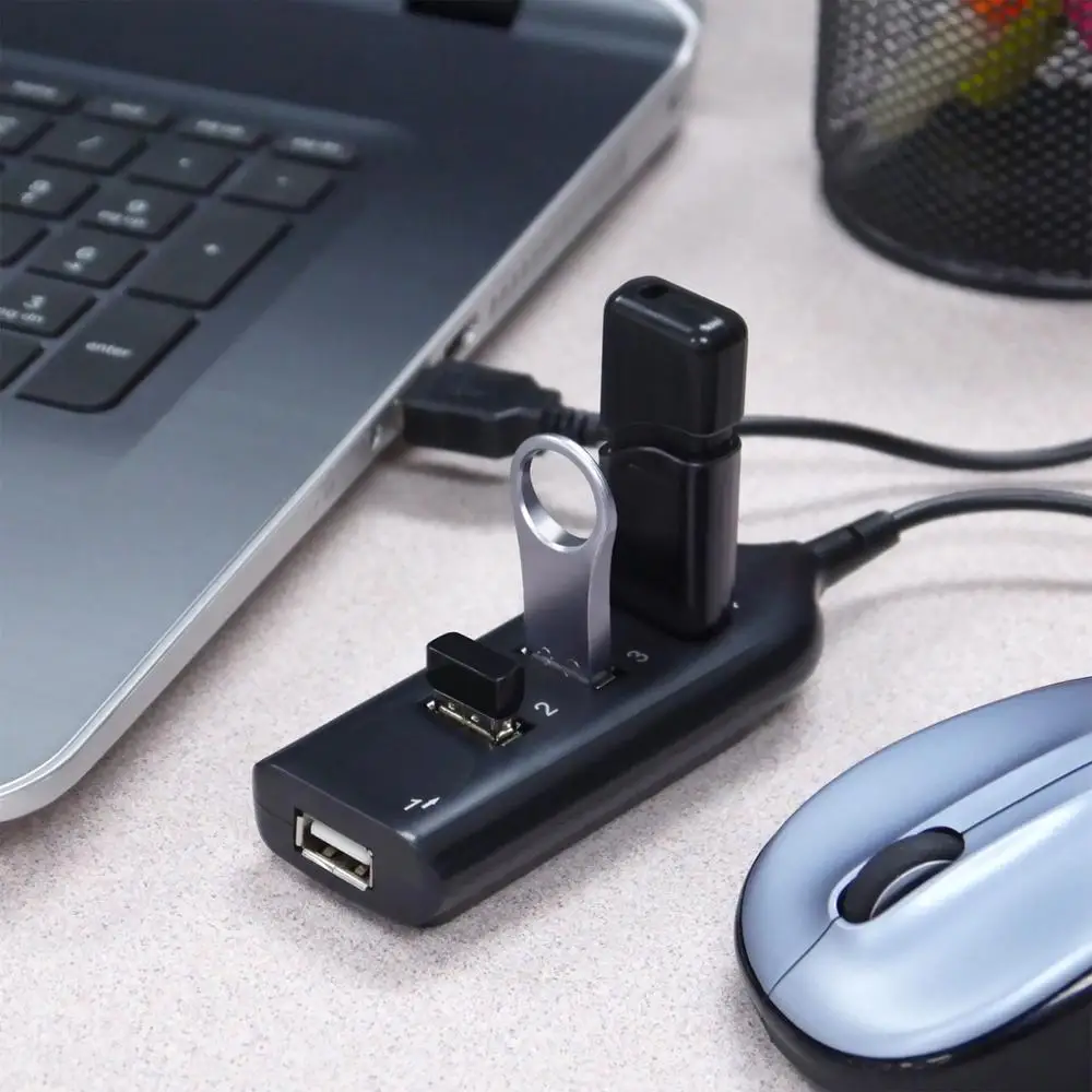 Высокоскоростной Разветвитель USB 2 0 4 порта адаптер мини концентратор розетка для