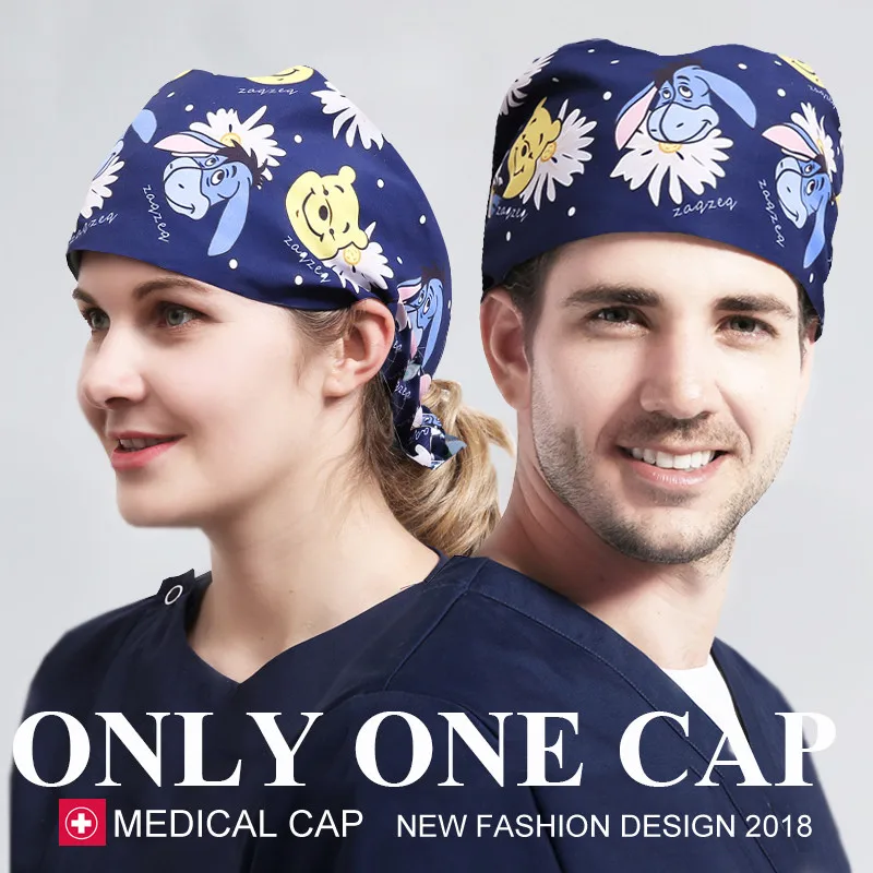 Medical Cap 2 Хирургическая шапочка с тигром, хирургическая шапочка, ручная работа, медицинская Рабочая кепка, защитные колпачки с узором, хлопок, Chemo Doctor, шапка с черепом - Цвет: Medical Cap 2