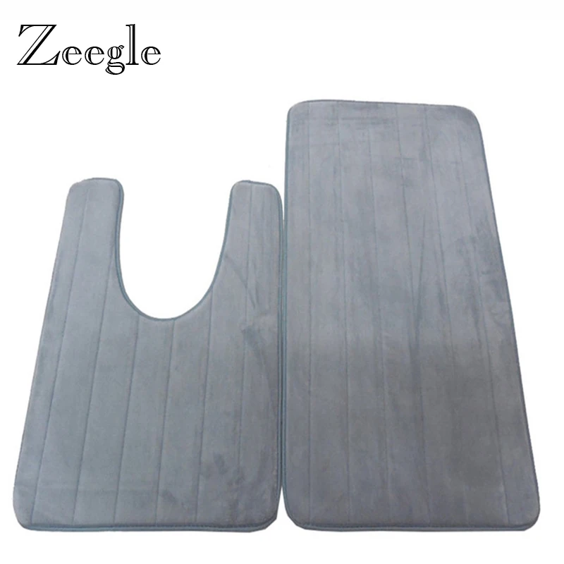 Ковер для ванной комнаты Коралловый бархатный нескользящий U образный коврик