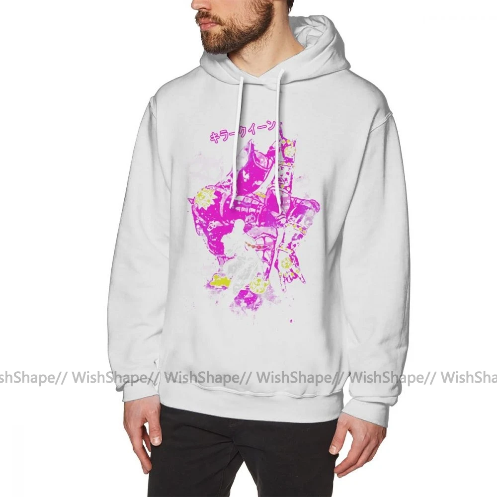 Jojo Толстовка Killer queen толстовки хлопок свободный пуловер худи мужской красный XXXL Зима хороший длинный рукав толстовки - Цвет: White