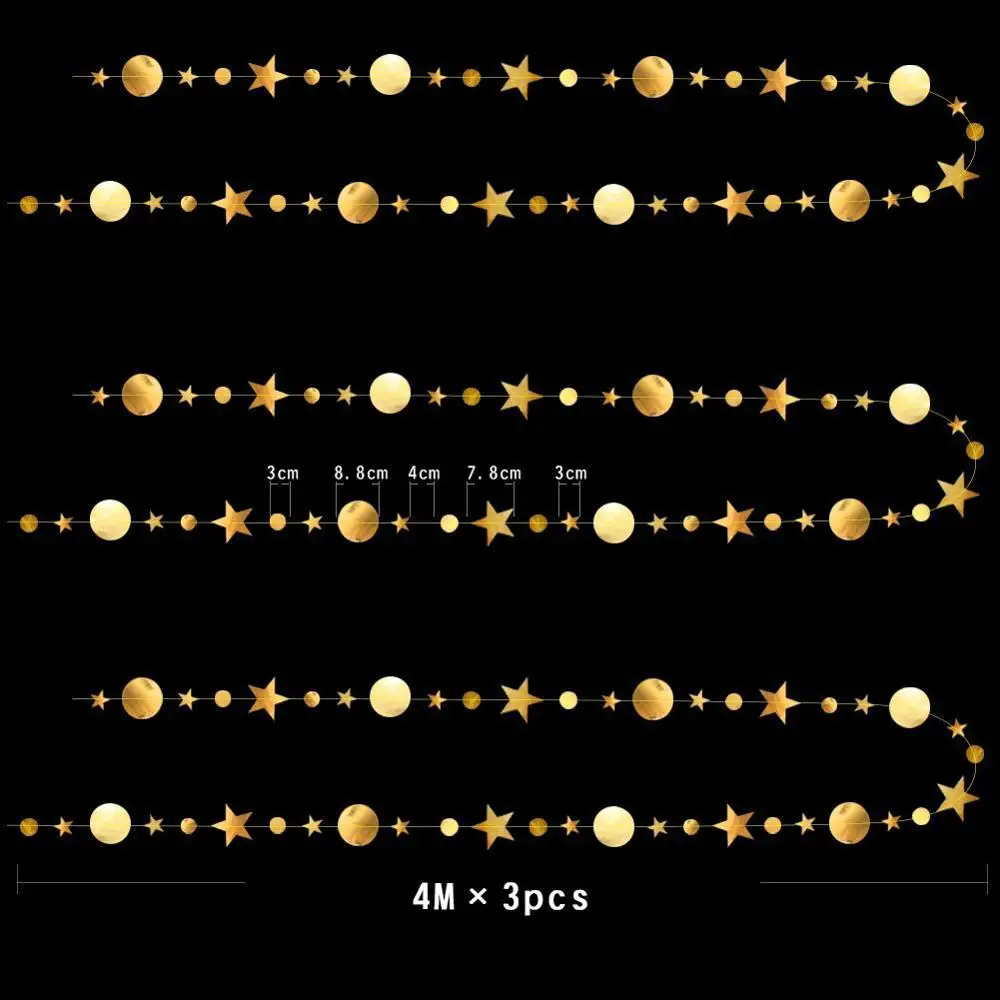 4 м металлический блестящий круг гирлянды стример фон блестящие Висячие бантики