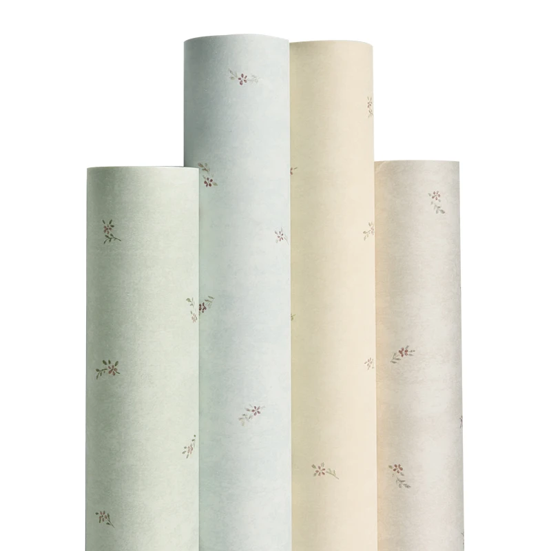 

American style small floral pattern green non-woven wallpaper living room bedroom wedding room TV sofa background wall paper