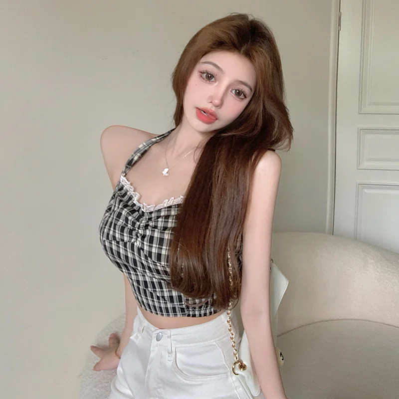 

Кружевной клетчатый слинг для подруги Nuyoah