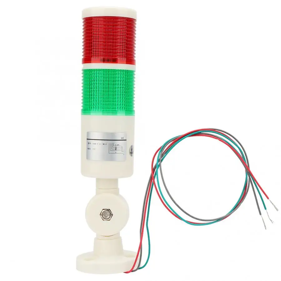 DC24V Industrial CNC Machine Warning Light Red Green Double Layer LED Indicator Flashing Alarm Signal Lamp Foldable Base | Лампы и