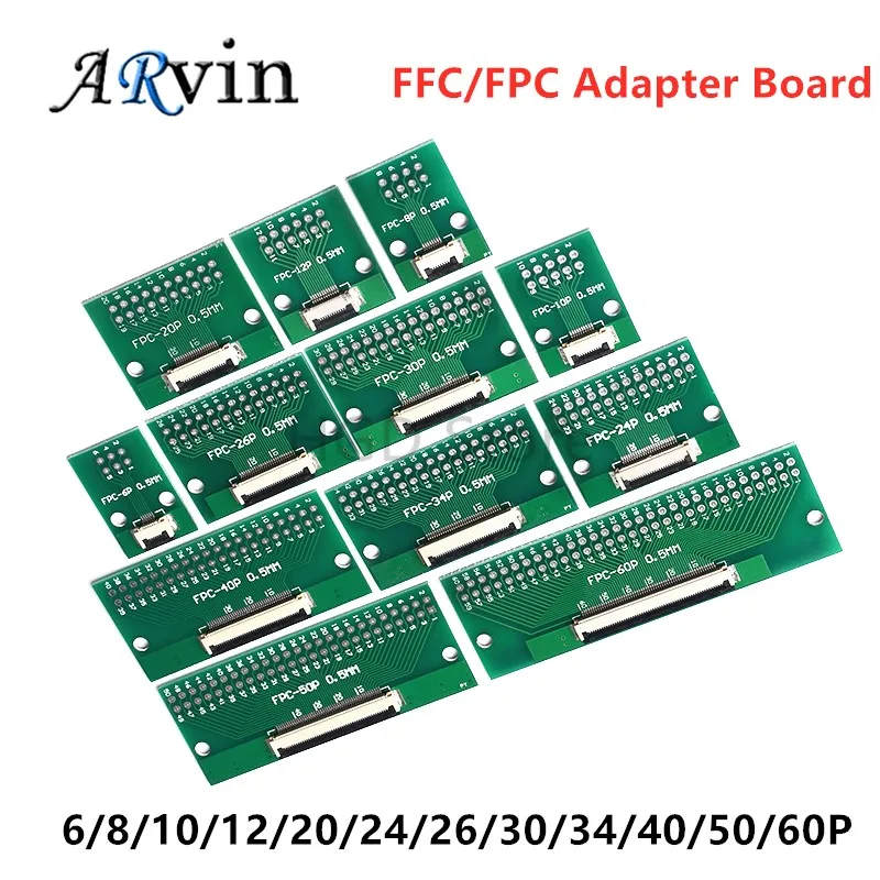 2 шт FFC/FPC плоская кабельная трансферная пластина от 0 5 до 54 мм 6/8/10/12/20/24/26/30/34/40/50/60P