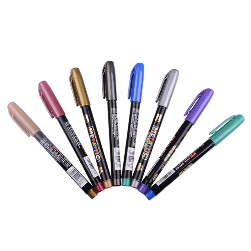 

8 цветов/комплект эпоксидной смолы рисунок пером акрил Краски хит продаж металлический Перманентный маркер граффити шариковая ручка