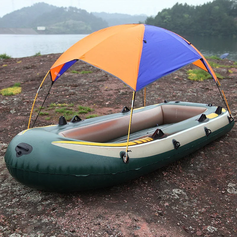 

Inflatable Boat Sun Canopy Kayak Awning Top Cover Tent Fishing Boat Rain Sun Shade Shelter with Double Hole Pad