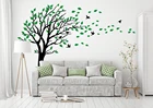 Большая двухцветная Наклейка на стену с листьями дерева, детская комната, лесное дерево, выдувание под ветром, настенная наклейка, Виниловая наклейка для спальни Dec
