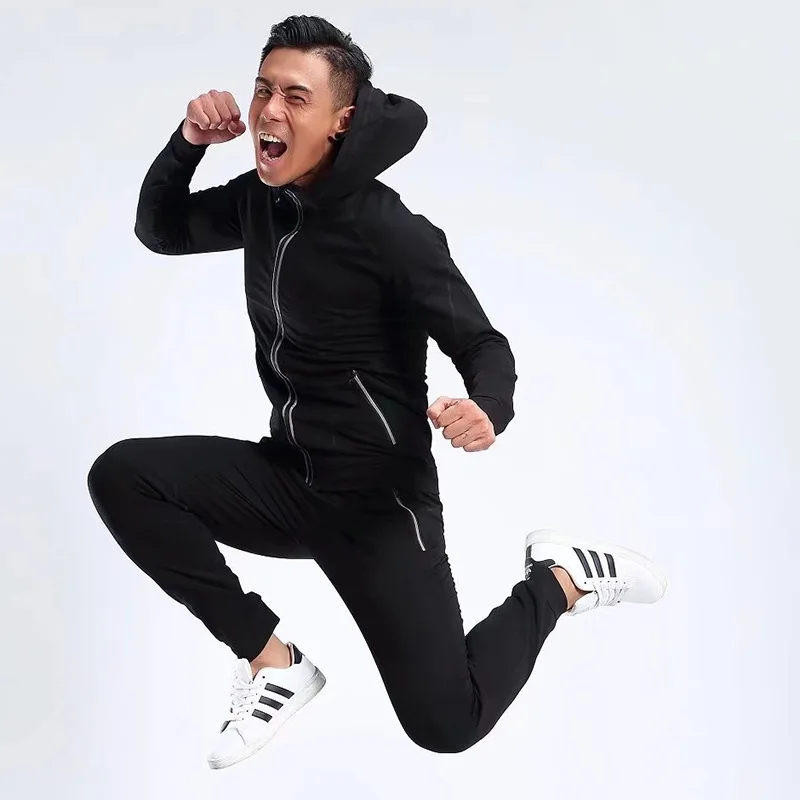 2019 высокоэластичные спортивные мужские брюки для бега спортивный комплект