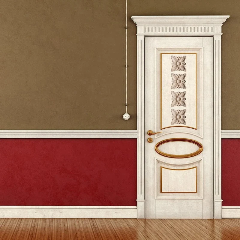 Европейский Стиль дерево наклейки с резьбой Неокрашенный накладка аппликация