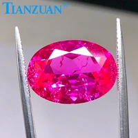 ruby 3 oval pink color shape natual cut artificial stone with inculsions vs si clarity loose stone