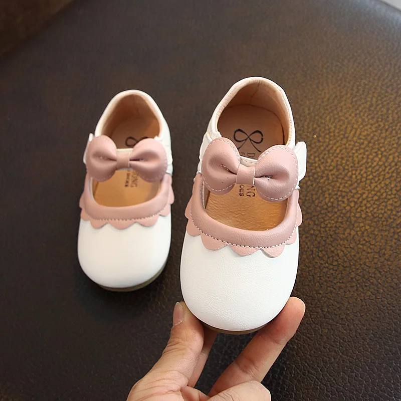

Girls Shoes Kids Leather Shoes Bow-knot Children Dress Shoes Fashion Princess Cute Soft for Wedding Dress Party Toddler Shoes