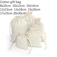 10pcslot 8 sizes linen cotton bag cosmetics gifts jewelry packaging bags cute drawstring candy bag wedding party packaging bags
