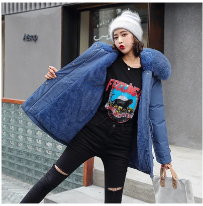 

2021 autumn and winter new women's fashion hooded fur collar short temperament thick padded jacket women's jacket winter jacket