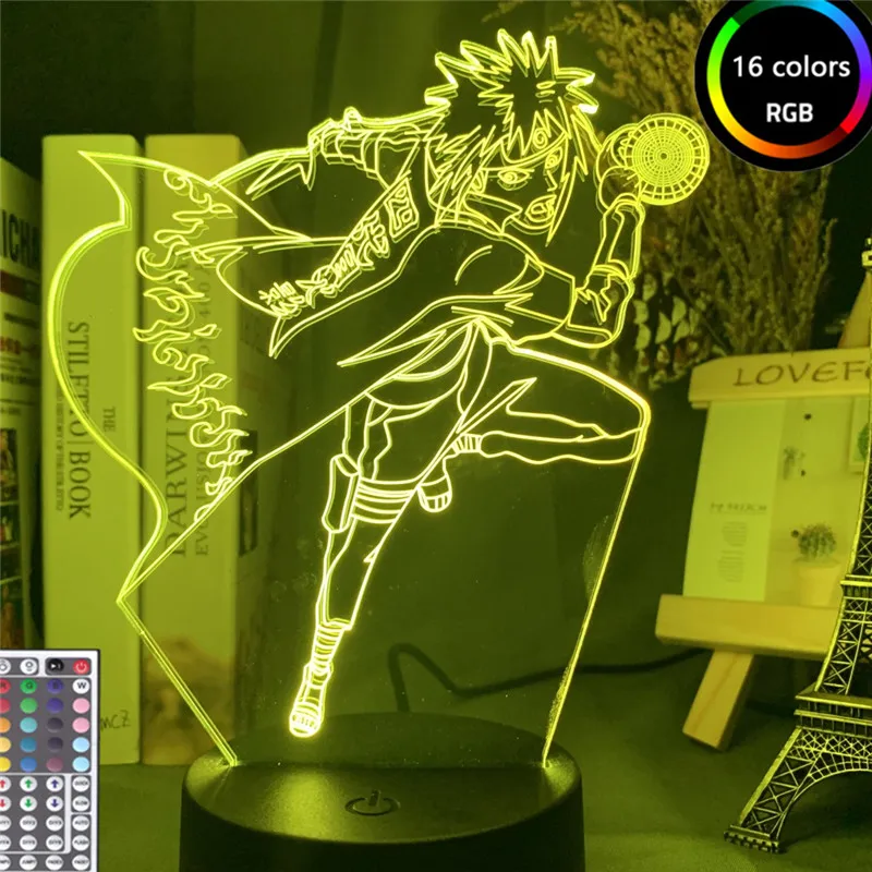 Светодиодный ночник с аниме Наруто Namikaze Minato 3d лампа ночсветильник украшение для
