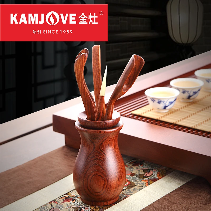 [GRANDNESS] Kamjove Китайский Ча Дао Набор 6 шт. круглый чайный поднос из розового дерева