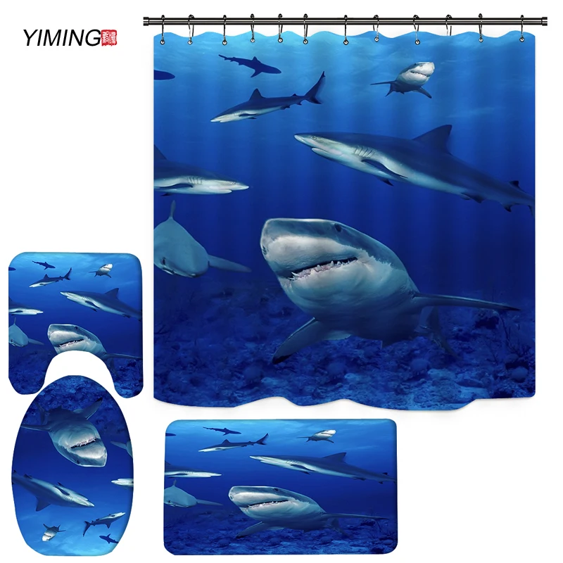YIMING Ocean dolphin глубокая морская Акула полиэстер водонепроницаемая занавеска для