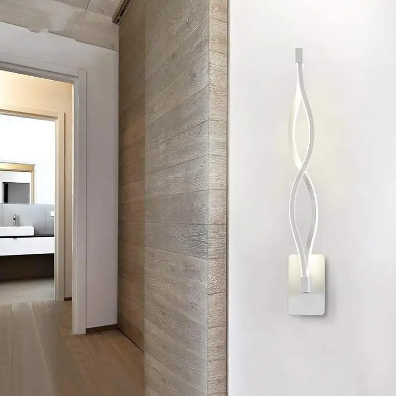 

Sturdy Wall Lamp Stairwell White / Black Durable Bedroom LED Wall Light Energy-Saving Lamps Entrance 16w Bedside Lamp Hallway