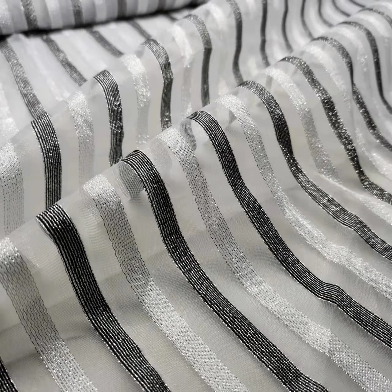 Органза металлическая ткань оригинальный тонкий тюль с жаккардовым блестящим