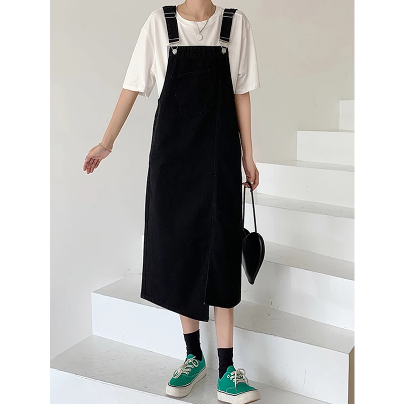 Женское платье свободного покроя джинсовые подтяжки большого размера женские