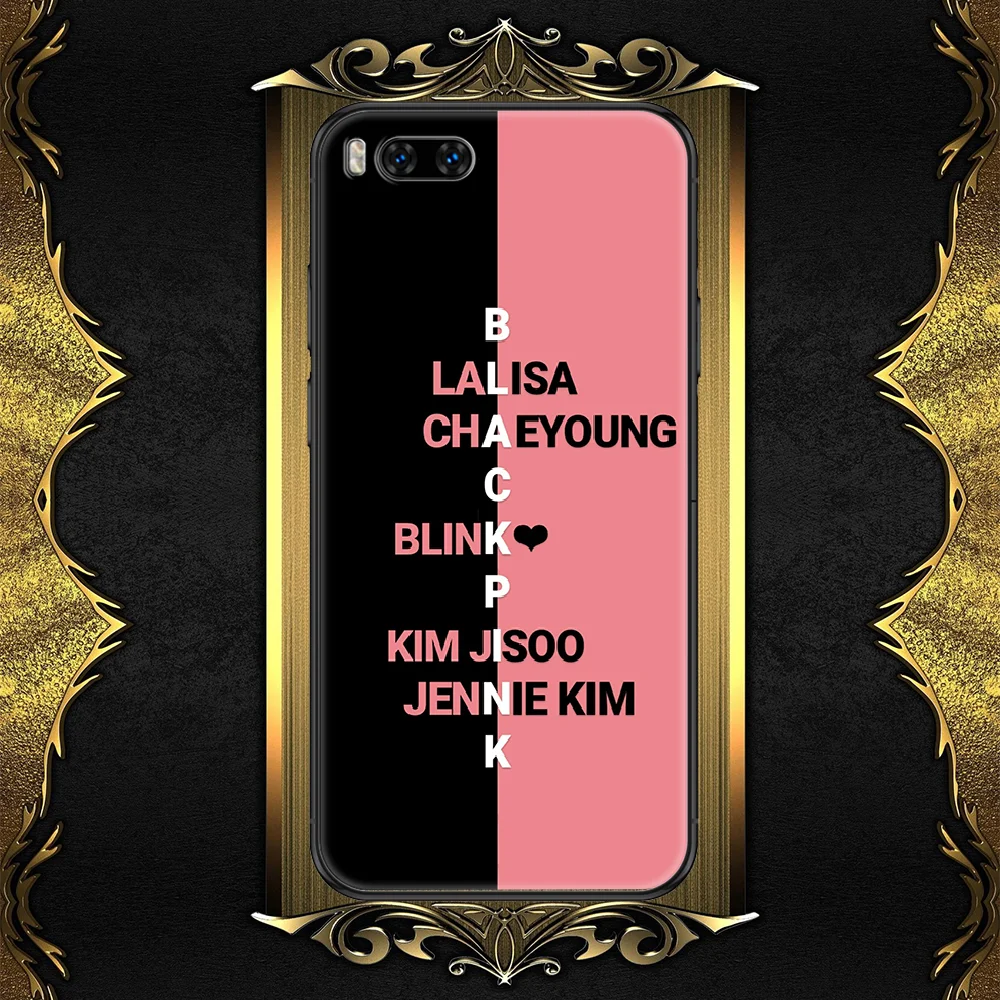 

BLACKPinkes-compatible Phone case For Xiaomi Mi Max Note 3 A2 A3 8 9 9T 10 Lite Pro Ultra black pretty shell silicone coque 3D