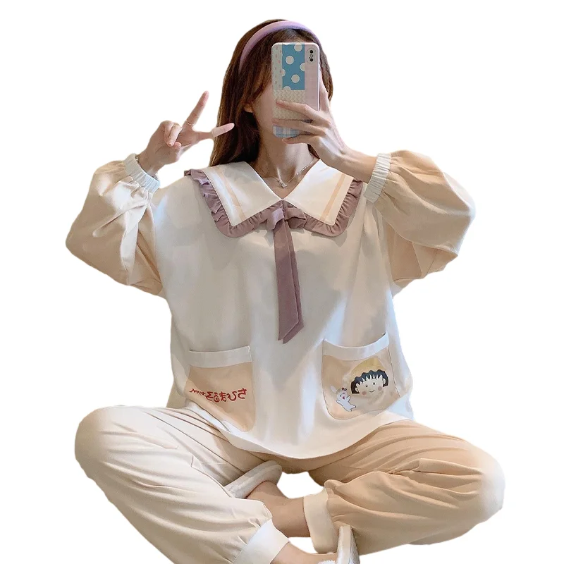 

Women Sleepwear Spring Nightgown Plus Size Col Claudi Princess Style Pajama Set Loose Version Pyjamas Cotton Nighty Cartoon