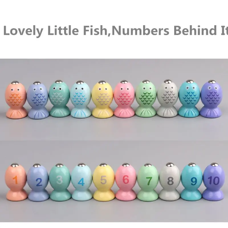 

Montessori Preschool Wooden Toys Digital Matching Fishing Board Toy Baby Early Education Teaching Math Toys For Children 19QF