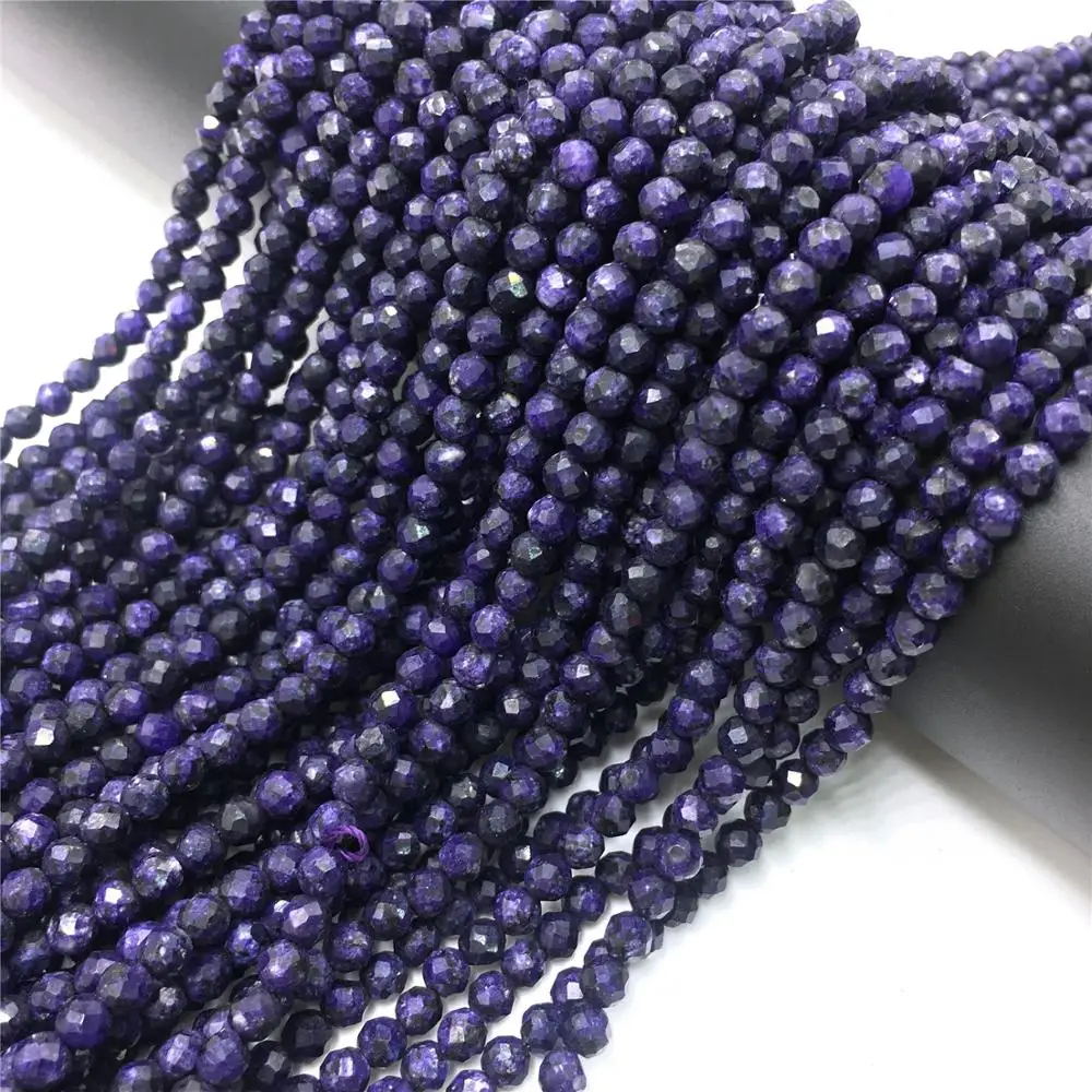 Граненые бусины Charoite из фиолетового кварца 4 мм незакрепленные для изготовления
