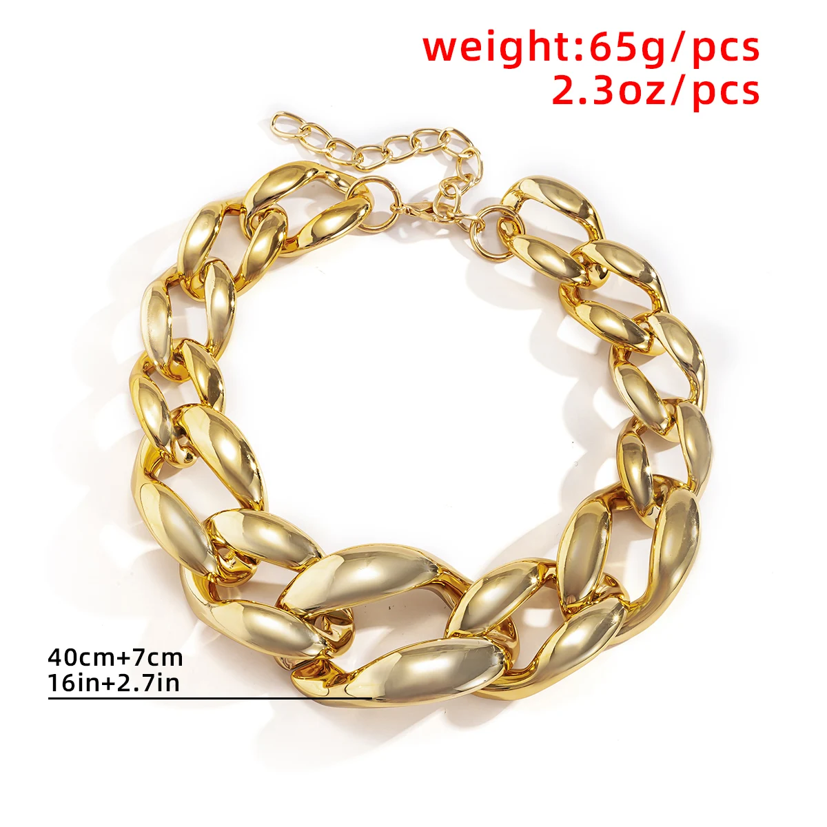

Exaggerated Big Chunky Chain Necklace Women Collares Punk Acrylic CCB Chain Necklaces Fashion Statement Gothic Men Jewelry 2021