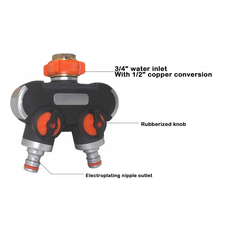 2-полосный разветвитель для садового шланга прочный соединитель